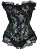 Brocade Bustier Top, Lace Up Sexy Corset, G String